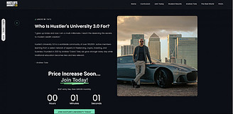 image of hustlers university website